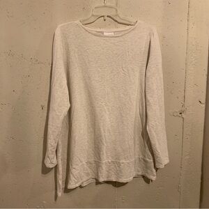 Long Sleeve Shirt Asymmetrical Hem Top Beige J Jill Pure Jill Womens Size Large